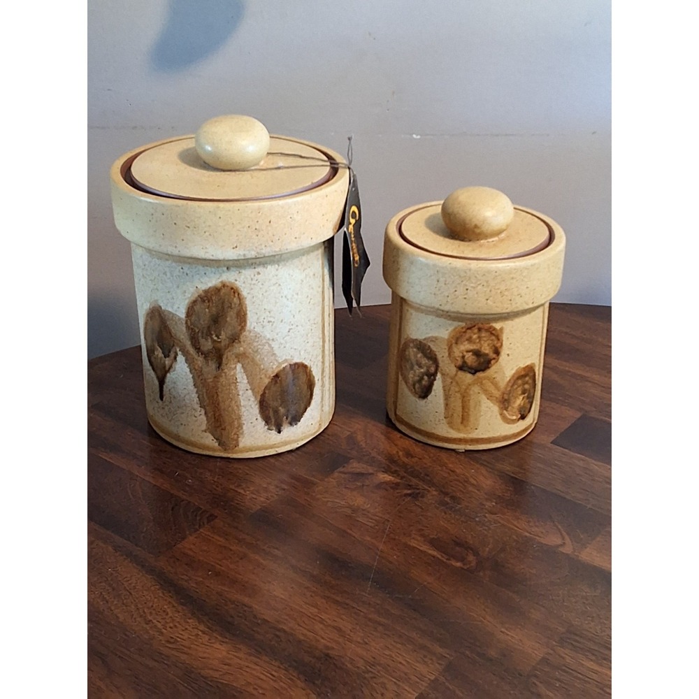 Vintage 1970's Studio Pottery Canisters Designed By Stoneware Designs West.
